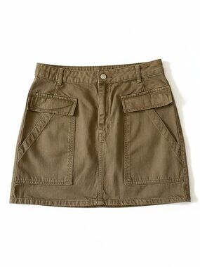 Topshop Khaki Utility Cargo Mini Skirt 8 Model Off Duty Utilitarian Y2k Casual